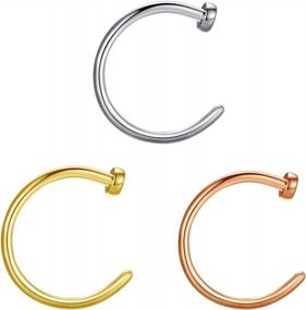 img 2 attached to Faux Piercing Jewelry: Stylish & Comfortable ORANGELOVE Nose, Lip, And Cartilage Rings In 316L Surgical Steel - 18G, 20G, And 22G Sizes Available