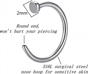 img 3 attached to Faux Piercing Jewelry: Stylish & Comfortable ORANGELOVE Nose, Lip, And Cartilage Rings In 316L Surgical Steel - 18G, 20G, And 22G Sizes Available