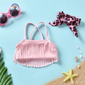 img 1 attached to 👶 Baby Girl Swimsuit Set with Tassel Bikini - Adorable Two Piece Bathing Suit for Summer Beach Outfits