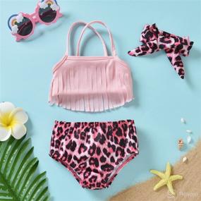 img 3 attached to 👶 Baby Girl Swimsuit Set with Tassel Bikini - Adorable Two Piece Bathing Suit for Summer Beach Outfits