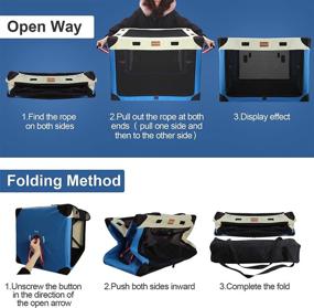 img 1 attached to 🐶 Rolcheleego X-Large Portable Folding Dog Crate: Quick Setup, Soft Travel Kennel with Soft Mat and Carrying Bag - Ideal for Indoor and Outdoor Use (Beige Blue)