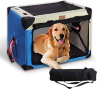 🐶 rolcheleego x-large portable folding dog crate: quick setup, soft travel kennel with soft mat and carrying bag - ideal for indoor and outdoor use (beige blue) логотип