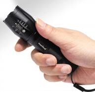 powerful and waterproof ameriluck battery-operated led flashlight: zoomable with multi modes and durable aluminum design logo
