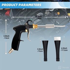 img 1 attached to High Pressure Car Interior Spraying Washing Gun with 2 Nozzle Sprayer Connector and Dust Blow Gun - Upgrade Air Pulse Car Washing Equipment