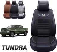🚗 custom fit faux leather seat covers for 2007-2022 tundra pick-up truck (tu-008 front pair, black) by oasis auto logo