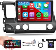 10,1-дюймовая автомобильная стереосистема android с gps-навигацией, беспроводной связью apple carplay и android auto для honda civic 2006-2011 - podofo логотип
