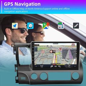 img 2 attached to 10,1-дюймовая автомобильная стереосистема Android с GPS-навигацией, беспроводной связью Apple CarPlay и Android Auto для Honda Civic 2006-2011 - Podofo