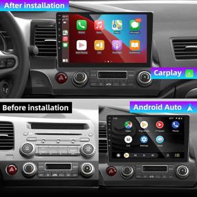 img 3 attached to 10,1-дюймовая автомобильная стереосистема Android с GPS-навигацией, беспроводной связью Apple CarPlay и Android Auto для Honda Civic 2006-2011 - Podofo