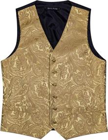 img 2 attached to Stylish Barry Wang Paisley Waistcoat: Your Ideal Wedding Men's Accessory