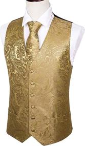img 1 attached to Stylish Barry Wang Paisley Waistcoat: Your Ideal Wedding Men's Accessory