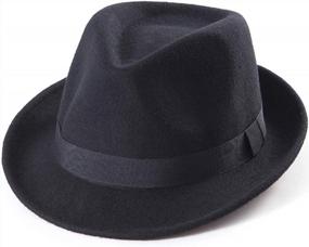 img 4 attached to 🎩 Men's Straw Fedora Hat - Trilby Style Sun Hat with Panama Design - Wool Blend