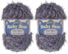 img 4 attached to Chunky Smoke Grey Baby Bear Yarn - 100G/Skein - Furry Polyester - Set Of 2 Skeins By JubileeYarn