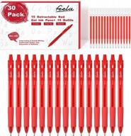 experience smooth writing with feela's 30 pack retractable red ink gel pens - medium & fine point set with 15 refills logo