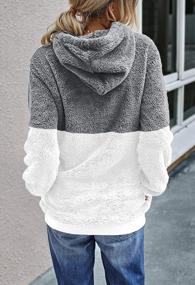 img 1 attached to Женский пуловер с капюшоном из шерпы: Fixmatti Fuzzy Sweatshirt Oversized флисовая верхняя одежда