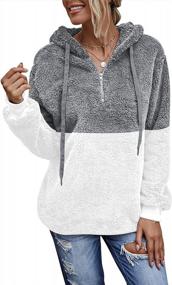 img 4 attached to Женский пуловер с капюшоном из шерпы: Fixmatti Fuzzy Sweatshirt Oversized флисовая верхняя одежда