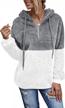 women's sherpa hoodie pullover: fixmatti fuzzy sweatshirt oversized fleece outwear logo