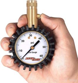 img 2 attached to Accu-Gage Tire Pressure Gauge: 60psi, Straight Chuck, Rubber Guard for Extra Protection