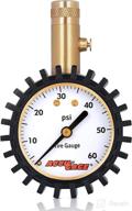 accu-gage tire pressure gauge: 60psi, straight chuck, rubber guard for extra protection logo