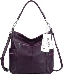 img 3 attached to YALUXE Womens Cowhide Leather Shoulder Women's Handbags & Wallets - Shoulder Bags