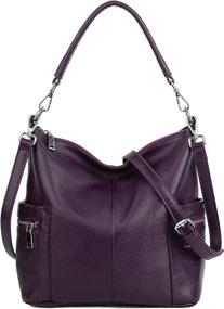 img 4 attached to YALUXE Womens Cowhide Leather Shoulder Women's Handbags & Wallets - Shoulder Bags
