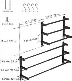 img 3 attached to 3-Tier Adjustable Ladder Bath Towel Bar 16 To 27.6 Inch,ZUEXT Oil Rubbed Black Stainless Steel Towel Holder, Wall Mounted Stair Towel Rod For Bathroom Kitchen,Strechable Towel Rail Racks W/ Hooks