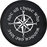 american unlimited spare tire cover - not all who wander are lost 🚗 - adventure off-road 4x4 - suv camper rv accessories - black - size 32 inch логотип