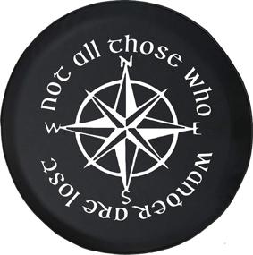 img 4 attached to American Unlimited Spare Tire Cover - Not All Who Wander are Lost 🚗 - Adventure Off-Road 4x4 - SUV Camper RV Accessories - Black - Size 32 Inch