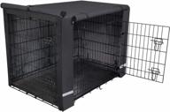 крышка ящика для собак yotache для 48-дюймовой сверхбольшой клетки для собак с двойной дверью, легкий полиэстер 600d, водонепроницаемые и ветрозащитные чехлы для домашних животных с отражающей полосой, черный без провода логотип