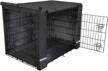 yotache dog crate cover for 48" extra large double door wire dog cage, lightweight 600d polyester indoor/outdoor waterproof & windproof pet kennel covers with reflective strip, black no wire crate logo