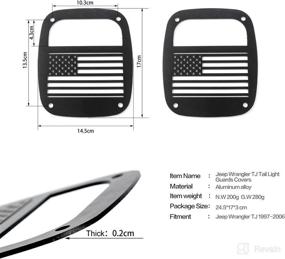 img 3 attached to 🚘 Enhance and Protect Your Jeep Wrangler YJ TJ Taillights with RT-TCZ Metal Tail Light Guards - TJ-US Flag