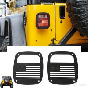 img 4 attached to 🚘 Enhance and Protect Your Jeep Wrangler YJ TJ Taillights with RT-TCZ Metal Tail Light Guards - TJ-US Flag