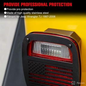 img 2 attached to 🚘 Enhance and Protect Your Jeep Wrangler YJ TJ Taillights with RT-TCZ Metal Tail Light Guards - TJ-US Flag