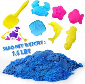 img 3 attached to ESSENSON Sensory Play Sand Kit - 1.5 Lbs Of Blue Magic Sand With Castle Molds And Accessories, Fun Toy For Kids Ages 3 And Up