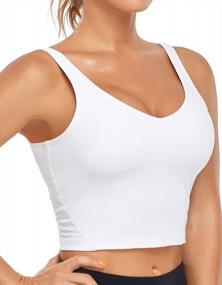 img 4 attached to Women'S Oalka Padded Crop Tank Yoga Bra For Workout & Fitness