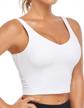 women's oalka padded crop tank yoga bra for workout & fitness logo