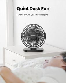 img 2 attached to GAIATOP USB Desk Fan, 3 Speed Powerful Portable Cooling Mini Table Fan, 5.1 Inch Quiet Small Personal Fan For Home Office Desktop Travel Black
