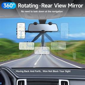 img 3 attached to 📱 Moupet 2PACK 360°Rotatable & Retractable Car Phone Holder - Multifunctional Rearview Mirror Mount for All Mobile Phones - Universal & Adjustable