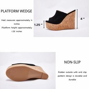 img 2 attached to Chic Womens Cork Wedge Platform Sandals With Faux Suede Straps And Open Toe - Perfect Summer Dress Slippers