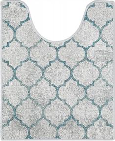 img 4 attached to SUSSEXHOME Toilet Mat - Machine Washable & Absorbent Bath Rugs For Plush, Non-Slip Comfort In Your Bathroom | 20” X 24" Polyester/Cotton Printed Pattern Design