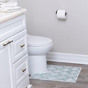 img 3 attached to SUSSEXHOME Туалетный коврик - Впитывающие коврики для ванной, пригодные для машинной стирки, для плюшевого, нескользящего комфорта в вашей ванной комнате | 20 дюймов X 24 дюйма полиэстер/хлопок с печатным рисунком