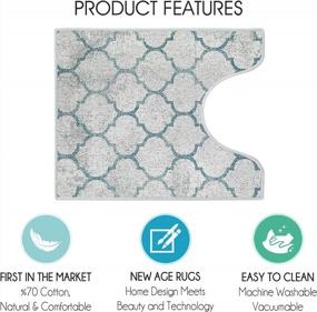 img 2 attached to SUSSEXHOME Toilet Mat - Machine Washable & Absorbent Bath Rugs For Plush, Non-Slip Comfort In Your Bathroom | 20” X 24" Polyester/Cotton Printed Pattern Design