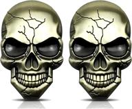 deselen metal skull decor stickers: 3d heavy duty car decals for motorcycle helmet, automotive, laptop, halloween, and truck decals - bronze edition логотип