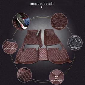 img 1 attached to Muchkey Car Floor Mats Fit For B MW X3 F25 2011-2017 Full Coverage All Weather Protection Non-Slip Leather Floor Liners Black-Red