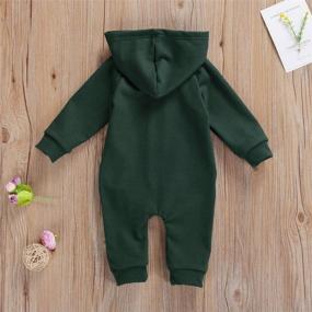 img 2 attached to Warm & Stylish Fall/Winter Outfit For Infant Boys & Girls: FYBITBO Hooded Jumpsuit Romper Onesie