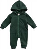 warm & stylish fall/winter outfit for infant boys & girls: fybitbo hooded jumpsuit romper onesie логотип