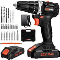 powerful and versatile: lomvum 20v brushless cordless drill with 2 speeds, 24 accessories, and max torque of 38nm logo