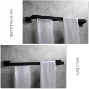 img 1 attached to 23,6-дюймовая матовая черная двойная вешалка для полотенец - VELIMAX Premium SUS304 Настенная двойная вешалка для полотенец из нержавеющей стали Полотенцедержатель для ванной комнаты