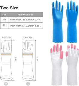 img 3 attached to 🧤 PACIFIC PPE 2Pairs Cleaning Gloves - Dishwashing Reusable, Waterproof PVC, Kitchen - Unlined and Flocked with Cotton Liner - Pink & Blue, Size L