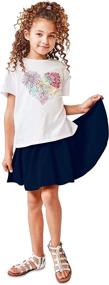 img 4 attached to 👗 Active Girls' Clothing: Pink Peacock Simple Skater Skort