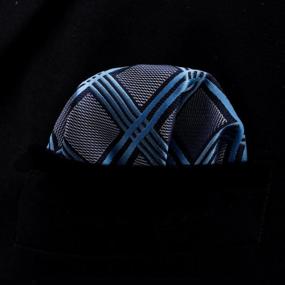 img 1 attached to Barry.Wang Designer Classic Ties For Men Set Formal Pocket Square Cufflink Check Plaid